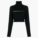 Palm Angels All Roads Cropped Turtleneck Black/White