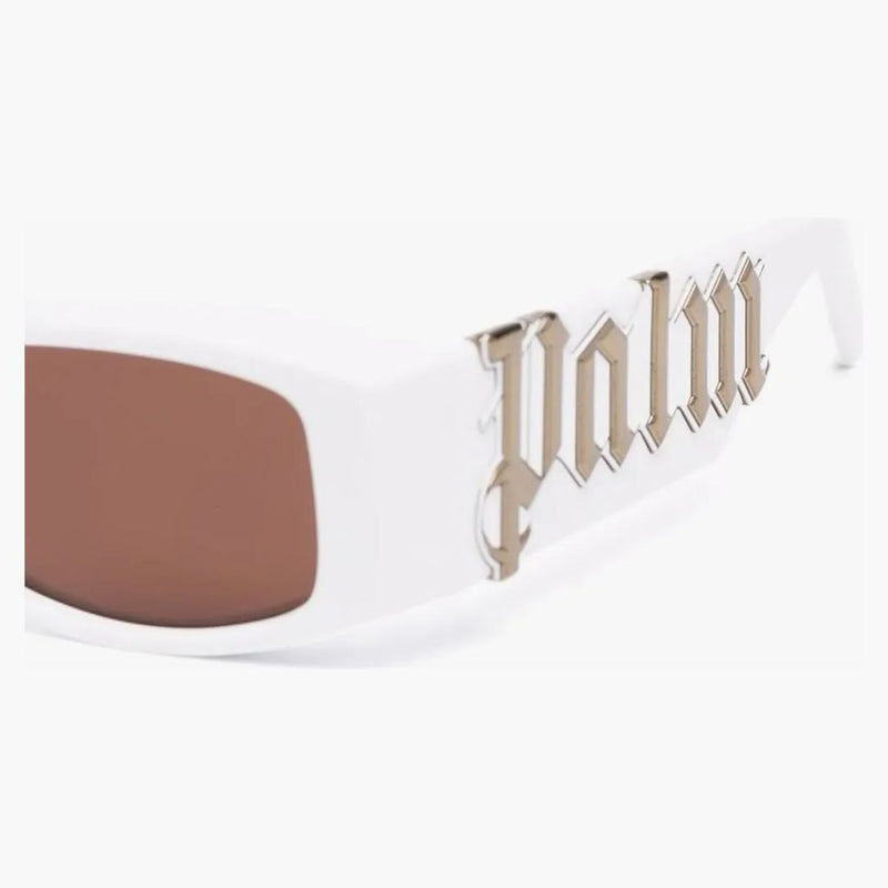 Palm Angels Angel Rectangle Frame occhiali da sole marrone bianco (PERI001Y21Pla0010160)
