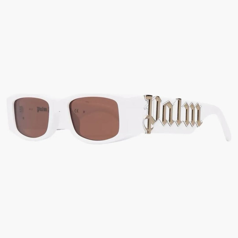 Palm Angels Angel Rectangle Frame occhiali da sole marrone bianco (PERI001Y21Pla0010160)