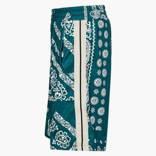 Palm Angels Bandana Track Shorts Green/white