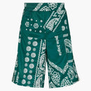Palm Angels Bandana Track Shorts Green/White