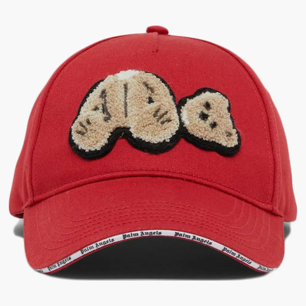 Palm Angels Bear Motif Baseball Cap (SS22) Červená