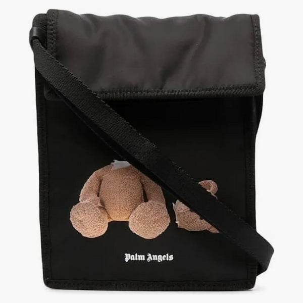 Palm Angels Bear-Motif ramenní taška černá