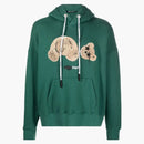 Palm Angels Bear Print Sprayed Logo Hoodie Green/Brown