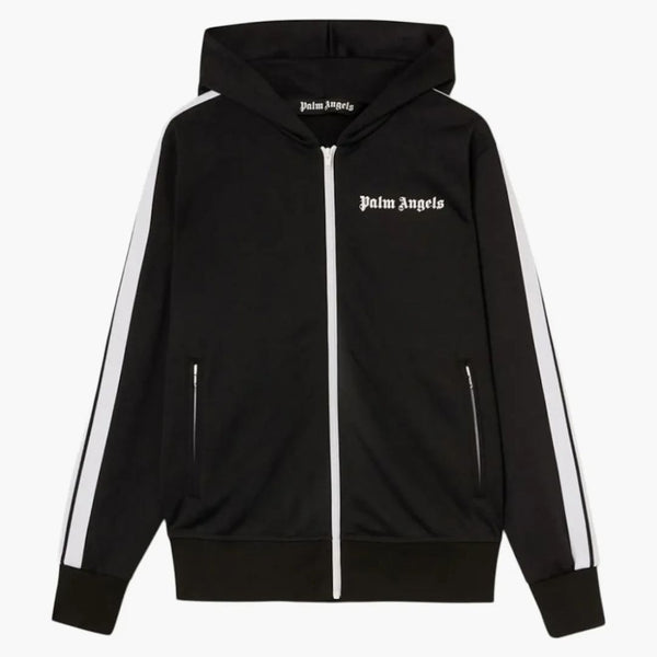 Palm Angels Black Hoody Track Jacket černá/bílá