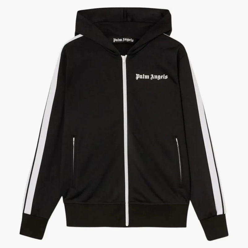 Palm Angels Black Hoody Track Jacket černá/bílá