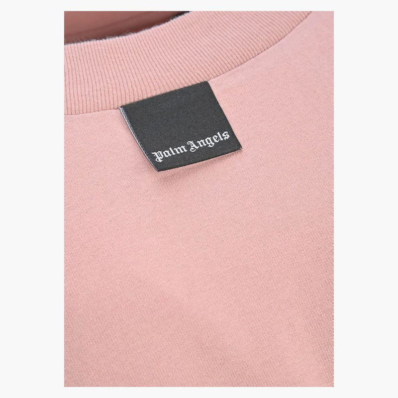 Palm Angels rozmazané logo nadměrné tričko s lilkou bílé