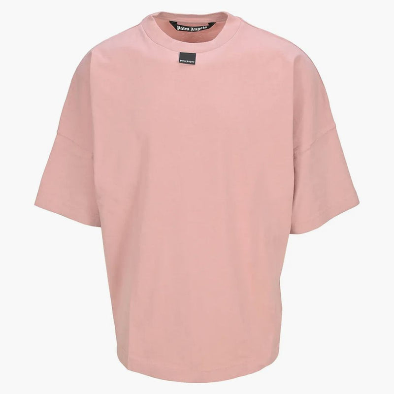 Palm Angels rozmazané logo nadměrné tričko s lilkou bílé