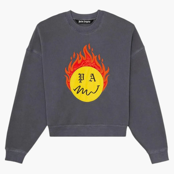 Palm Angels Burning Head CrewNeck Black