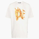 Palm Angels Burning Monogram-print T-shirt White/burnt Orange