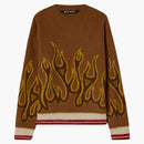 Palm Angels Burning Wool Knit Sweater Nuts/Yellow