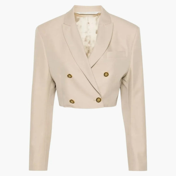 Tlačítka Palm Angels Crop Blazer Beige