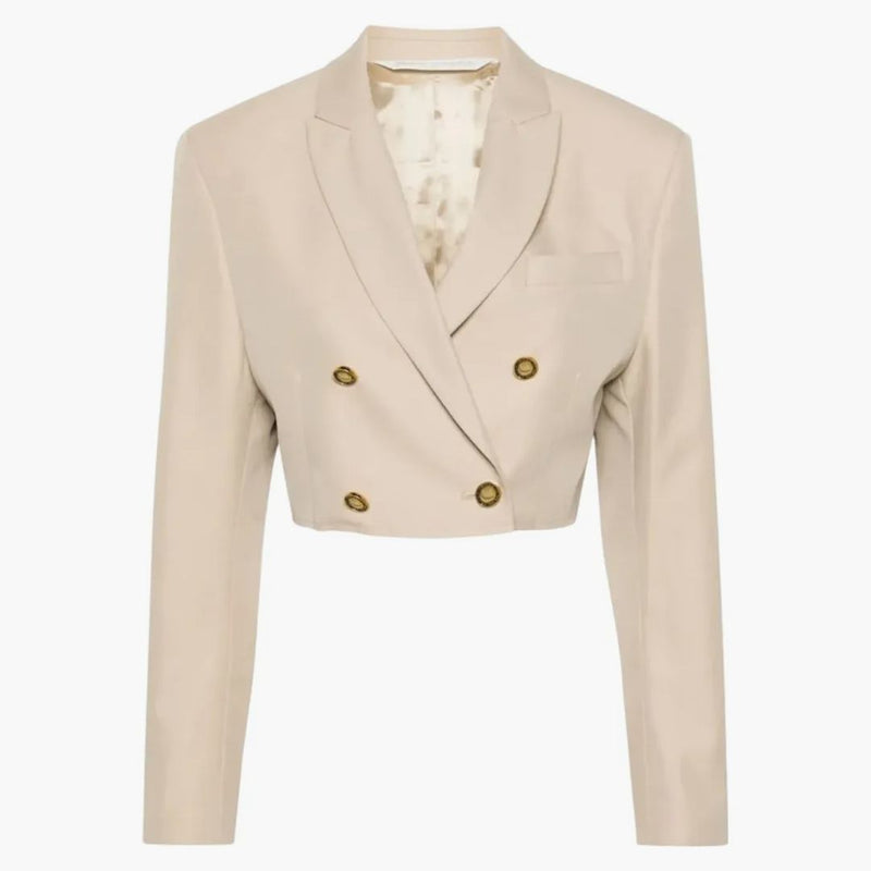 Tlačítka Palm Angels Crop Blazer Beige