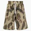 Palm Angels Camouflage Military Pattern Shorts Brown