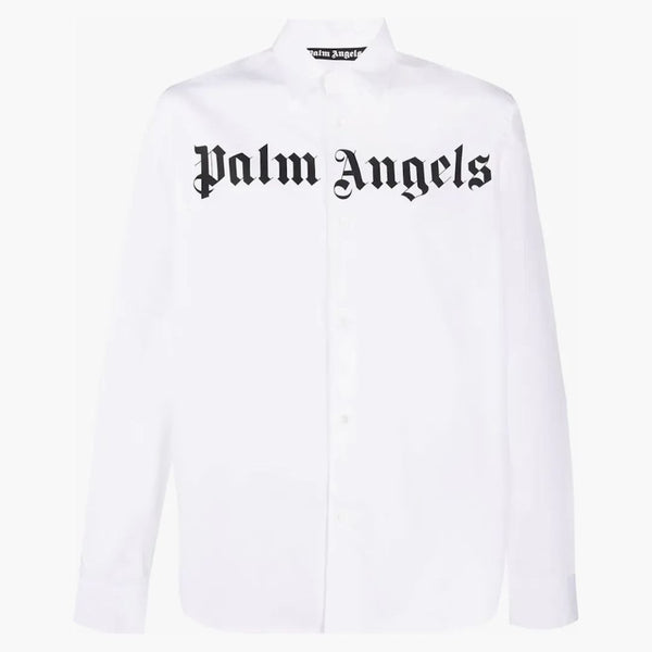 Palm Angels Classic Logo Cotton Poplin Shirt White