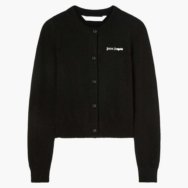 Palm Angels Classic Logo Fasted Cardigan Black/White