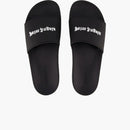 Palm Angels Classic Logo Pool Slides Black White
