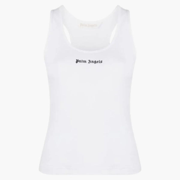 Palm Angels Classic Logo Rib Tank Top White