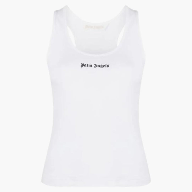 Palm Angels Classic Logo Rib Tank Top White