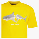 Palm Angels Classic Shark Design Camiseta amarilla