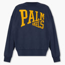 Palm Angels College Crew Fleece Navy Blue
