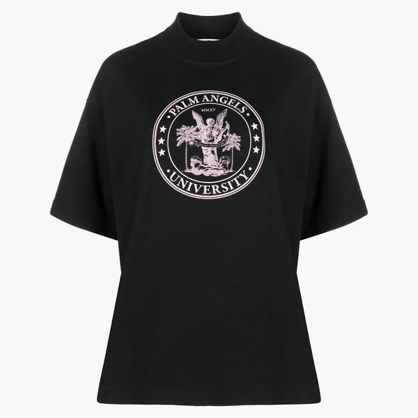 Palm Angels College Logo Print Tričko černé