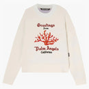 Palm Angels Coral Striped Sweatshirt Off White/Red