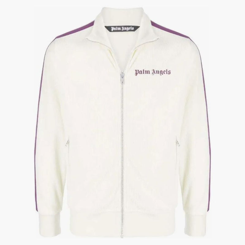 Palm Angels Cord Fleece Track Jacket White/Purple