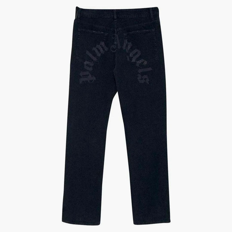 Palm Angels Corduroy Logo Pravidelné 5 kapesních kalhot černé
