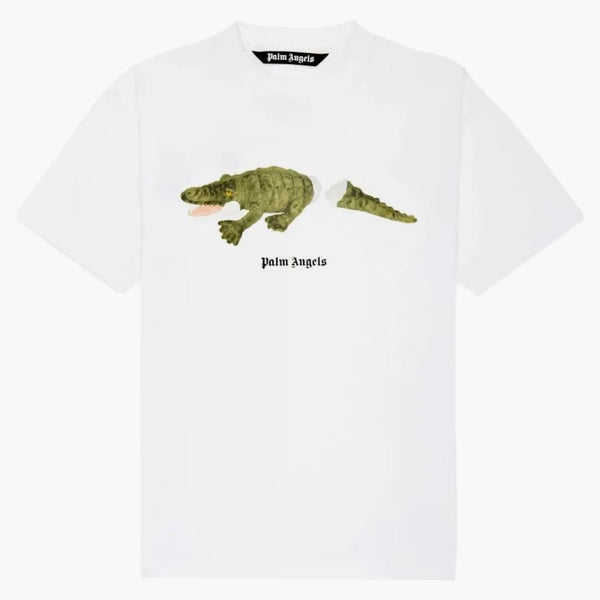 Palm Angels Crocodile Print tričko bílé
