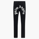 Palmové andělé zakřivené zpět logo denim rovné nohy džíny černé/bílé