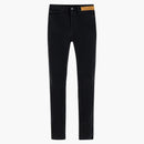 Palmové andělé zakřivené zpět logo denim rovné nohy džíny černé/bílé