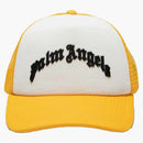 Palm Angels Curved Logo Mesh Cap Yellow/White