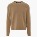 Palm Angels Curved Logo Sweater Beige/White