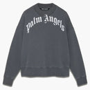 Palm Angels Curved Logo Sweatshirt Black/White