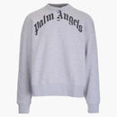 Palm Angels Curved Logo Sweatshirt Gray/Black