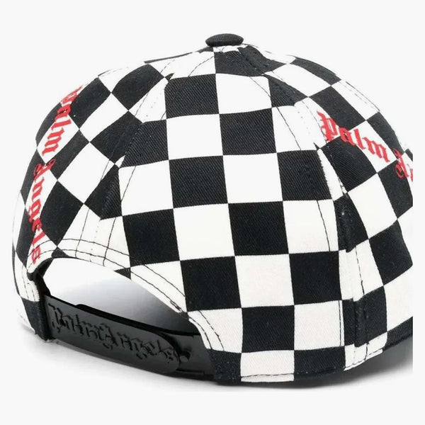 Palm Angels Damier zkontroloval čepice loga tisku bílé/černé