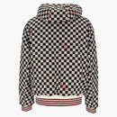 Palm Angel's Damier nafouknutá bunda s kapucí černou/červenou