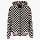Palm Angel's Damier nafouknutá bunda s kapucí černou/červenou