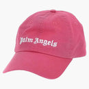 Palm Angels Embroidered Gothic Intarsia Logo Strap-Back Cap Pink/White