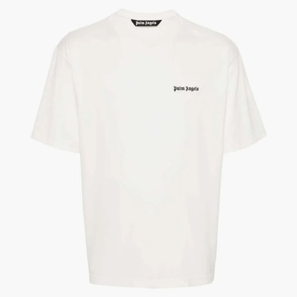 Palm Angels Empoidered Logo Cotton tričko z bílého