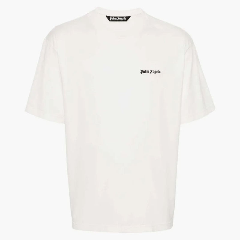 Palm Angels Empoidered Logo Cotton tričko z bílého
