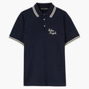 Palm Angels Embroidered Palm Angels Polo Indaco/White