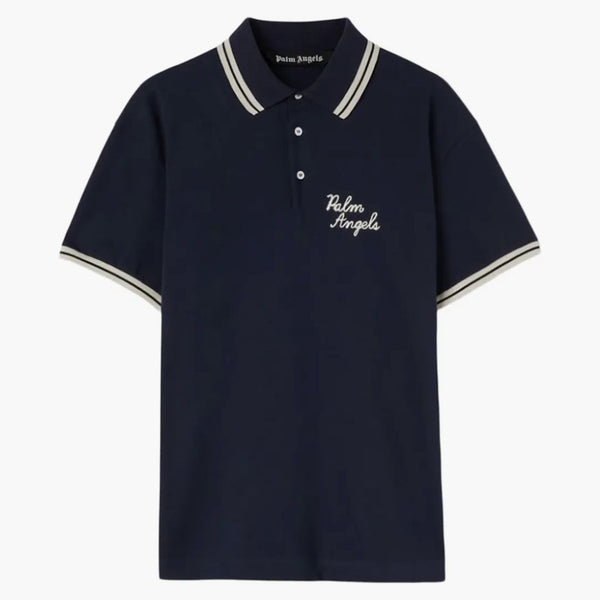 Vyšívané Palm Angels Palm Angels Polo Indaco/White