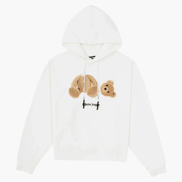 Palm Angels Emboidery Bear Hoodie White/Brown