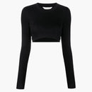 Palmové andělé namontované žebrované tričko L/S černé