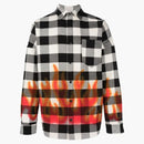 Palm Angels Flames Flannel Overshirt White/black