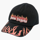 Palm Angels Flames Logo Baseball Cap Black/Orange