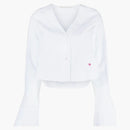 Palm Angels Flauto Cleva di cotone corto bianco