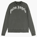 Palm Angels GD Curved Logo Crewneck Sweater Gray